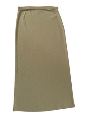 Eileen Fisher Olive Green Maxi Skirt - 100% Wool